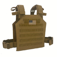 Adjustable Combat Vest with US Flag Patch