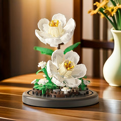 DIY Building Block Flower Bouquet Eternal Rose Peony Sunflower Gardenia Lily Tul