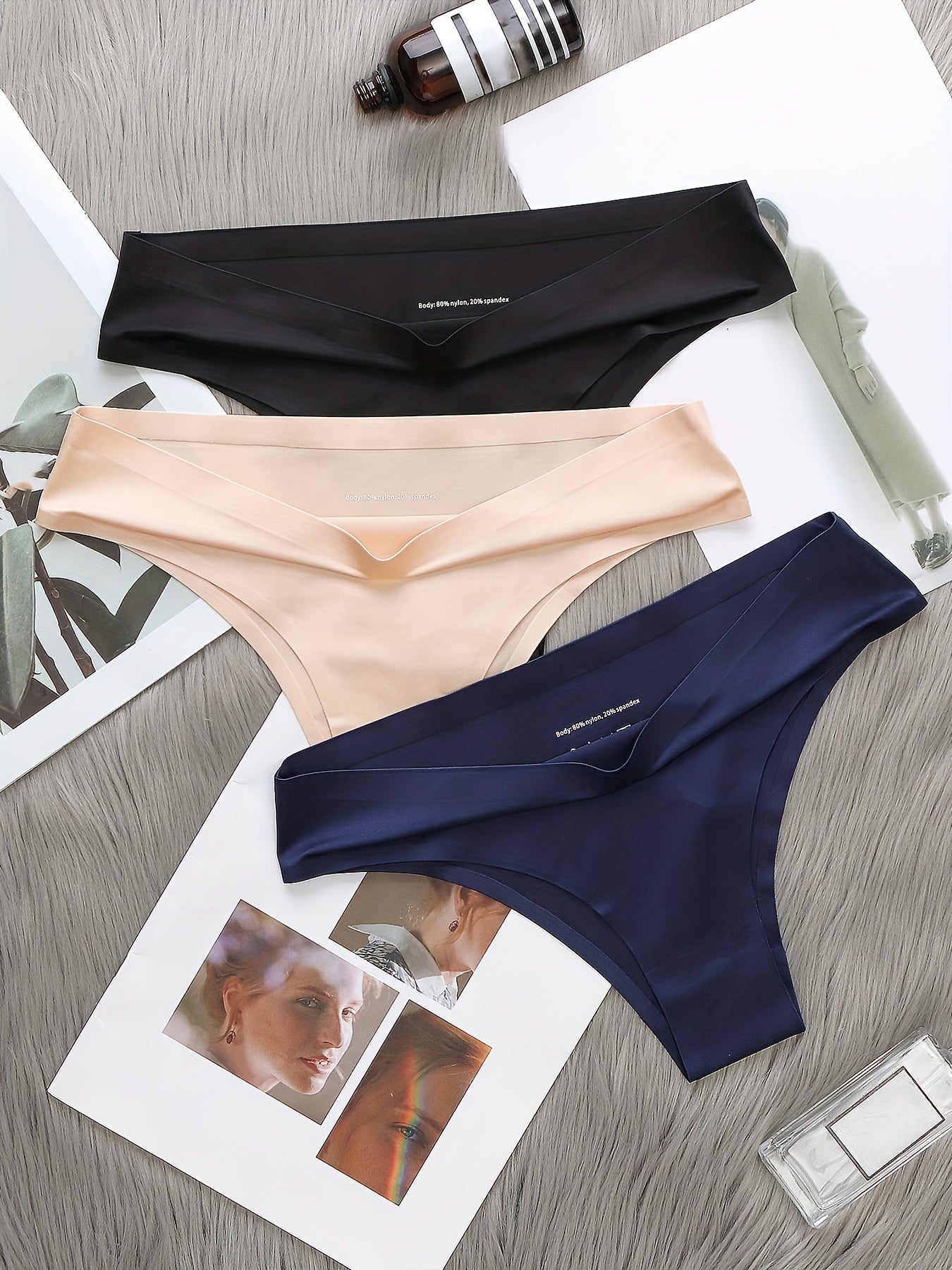 5 Pack Plus Size Seamless Low Waist Panties Set
