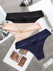 5 Pack Plus Size Seamless Low Waist Panties Set