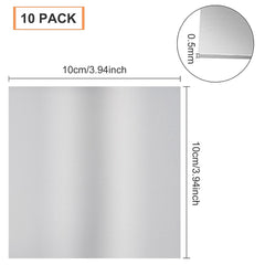 10pcs Aluminum Panel 10x10x0.05cm Craft Supplies Set