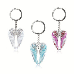 Angel Wings Rhinestone Enamel Keychain