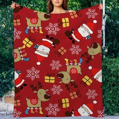 Christmas Soft Lightweight Flannel Warm Blanket Plush Throw For Outdoor