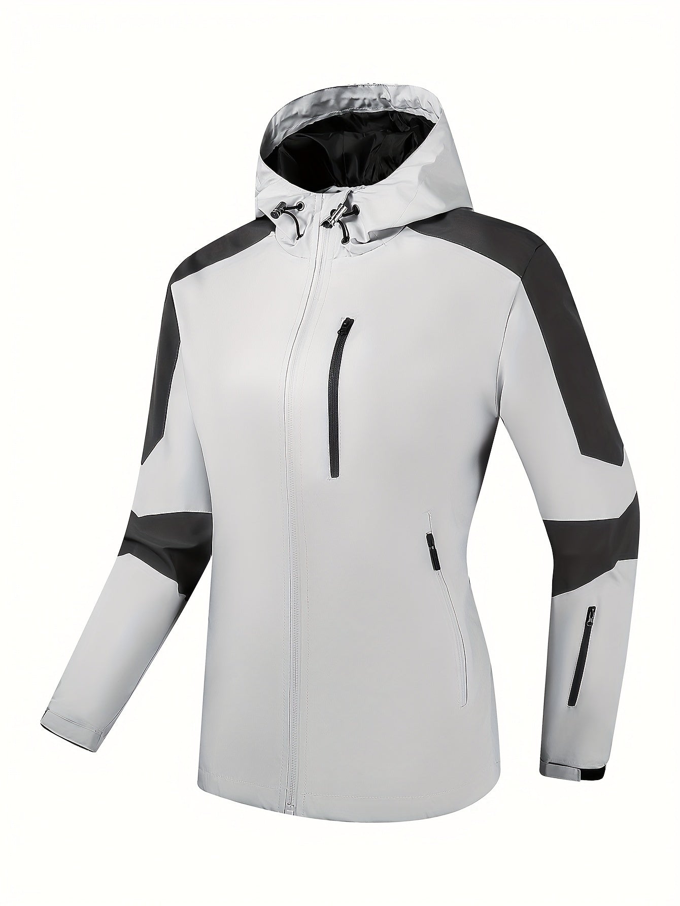 Contrast Panel Hooded Hiking Jacket