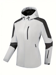 Contrast Panel Hooded Hiking Jacket