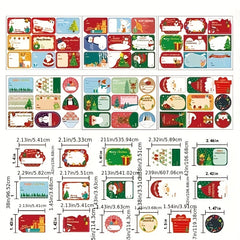 108pcs Xmas Stickers Labels Self Adhesive Christmas Gift Tag
