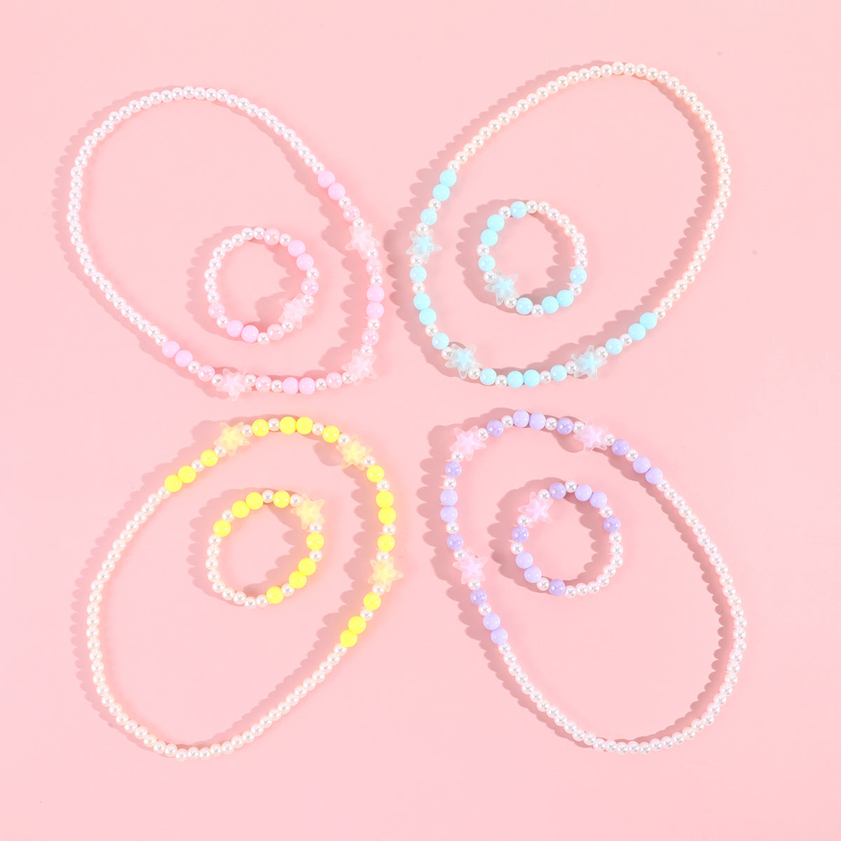 Youth Star Beads Necklace Set for Girls