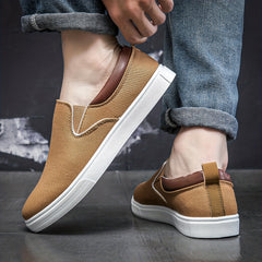 Men's Canvas Loafer Shoes Padded Collar Slip On Shoes Spring Summer