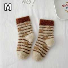 Boy's Striped Crew Socks Breathable Nylon Blend Plush Casual Style Unisex Socks