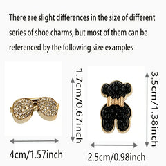 12pcs Shoe Jewelry Bear Glasses Chain Set DIY Shoe Buckle Accessories
