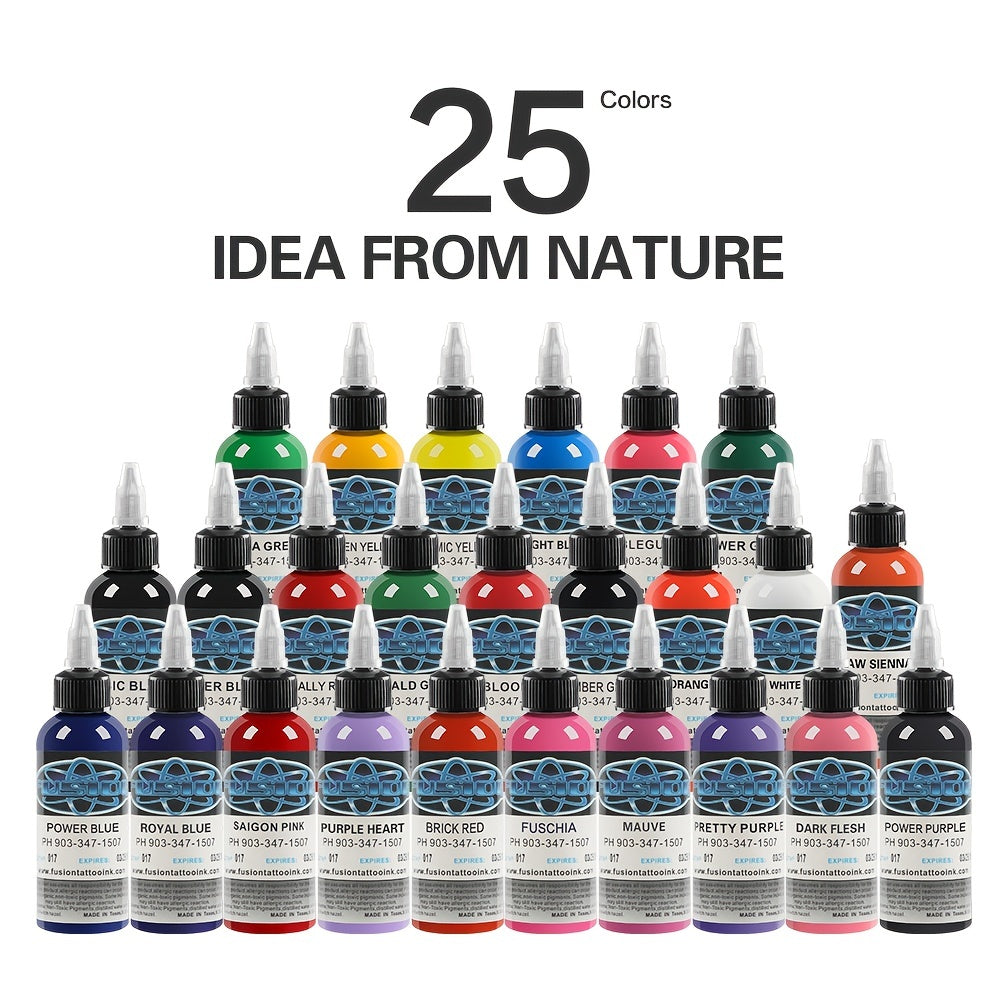 25 Colors Tattoo Ink Set Professional Tattoo Pigment Long Lasting