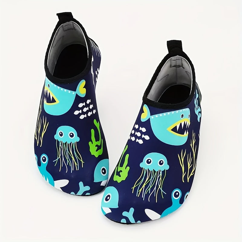 Cartoon Fish Print Water Shoes Kids Anti Skid Quick Drying Barefoot