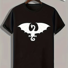 Dragon Pattern Print Men's Comfy Sports T-shirt - Gift For Men