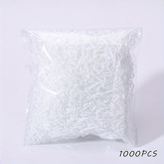 1000pcs Girls Mini Elastic Disposable Colorful Hair Ties Set