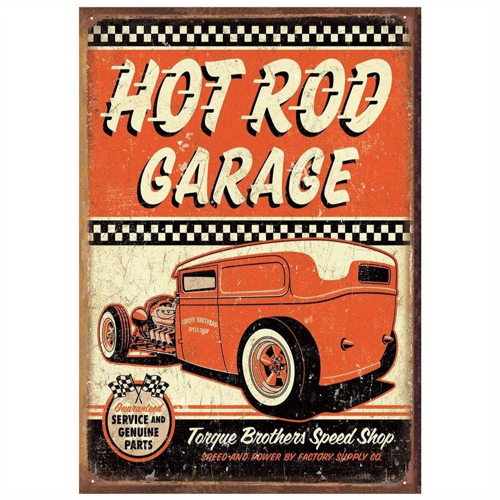 Vintage Hot Rod Garage Pistons Tin Sign 30x20 cm