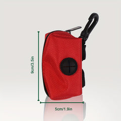 Dog Poop Bag Holder For Leash With Zipper Soft Fabric