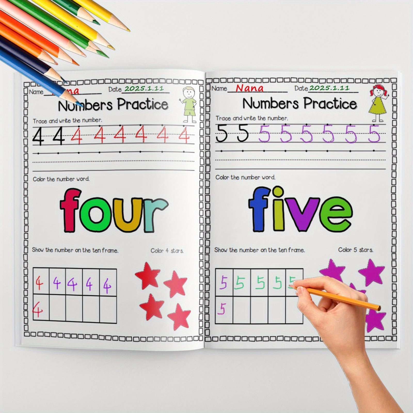 Tracing Practice Book 0-100 Math Coloring Activity
