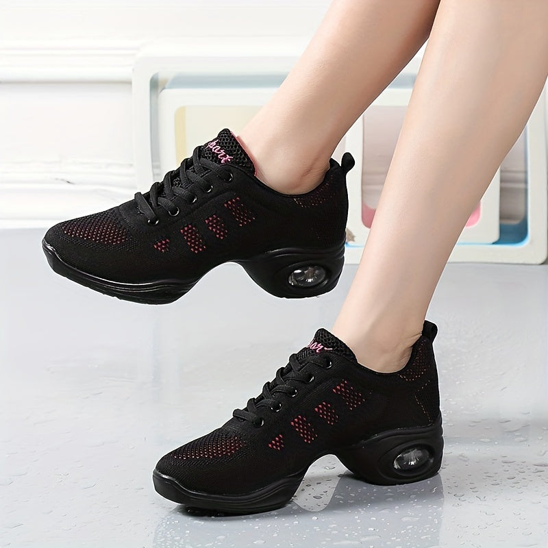 Women's Letter Embroidered Dance Shoes Comfortable Sneakers