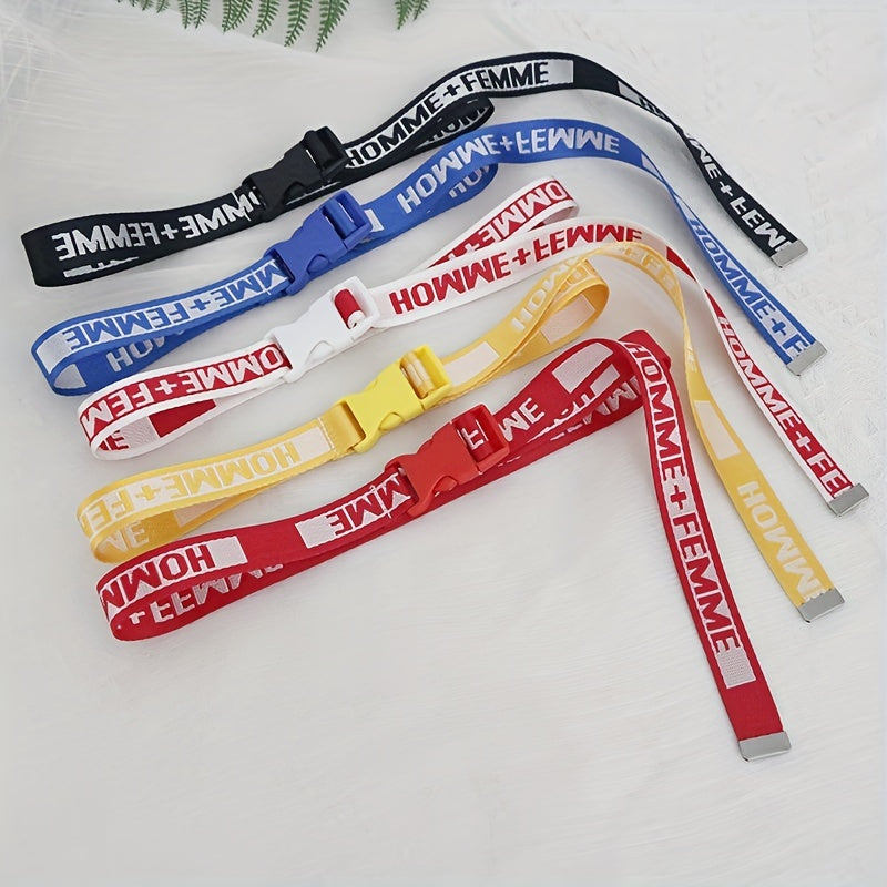 Kids Letter Pattern Buckle Belt - School Performance Accessory