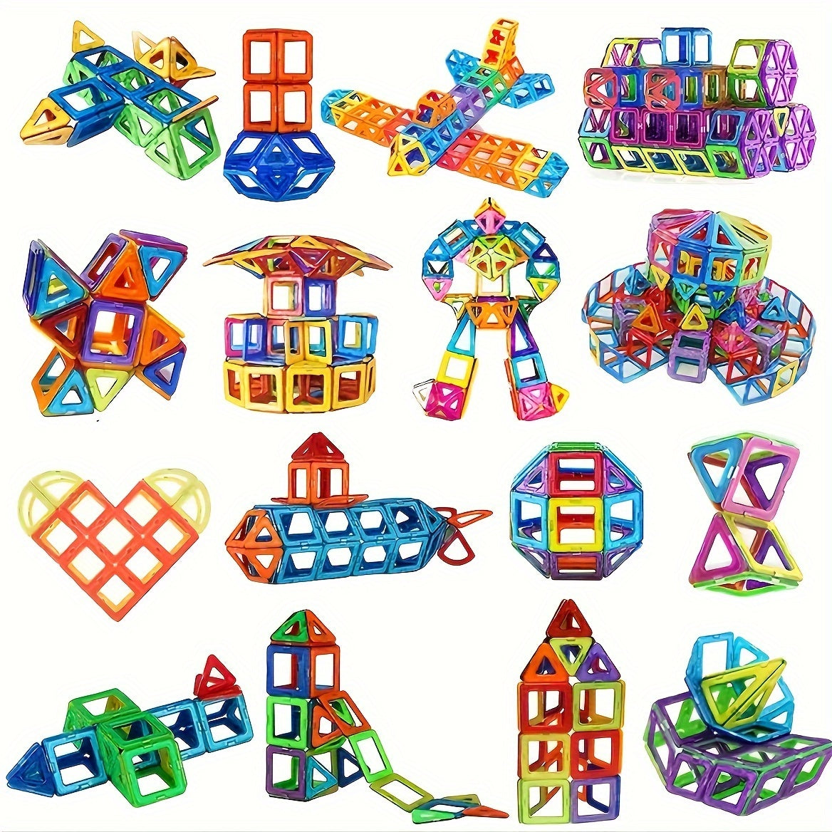 58pcs Magnetic Toy Kids' Magnetic Building Blocks Learning Puzzle Toys