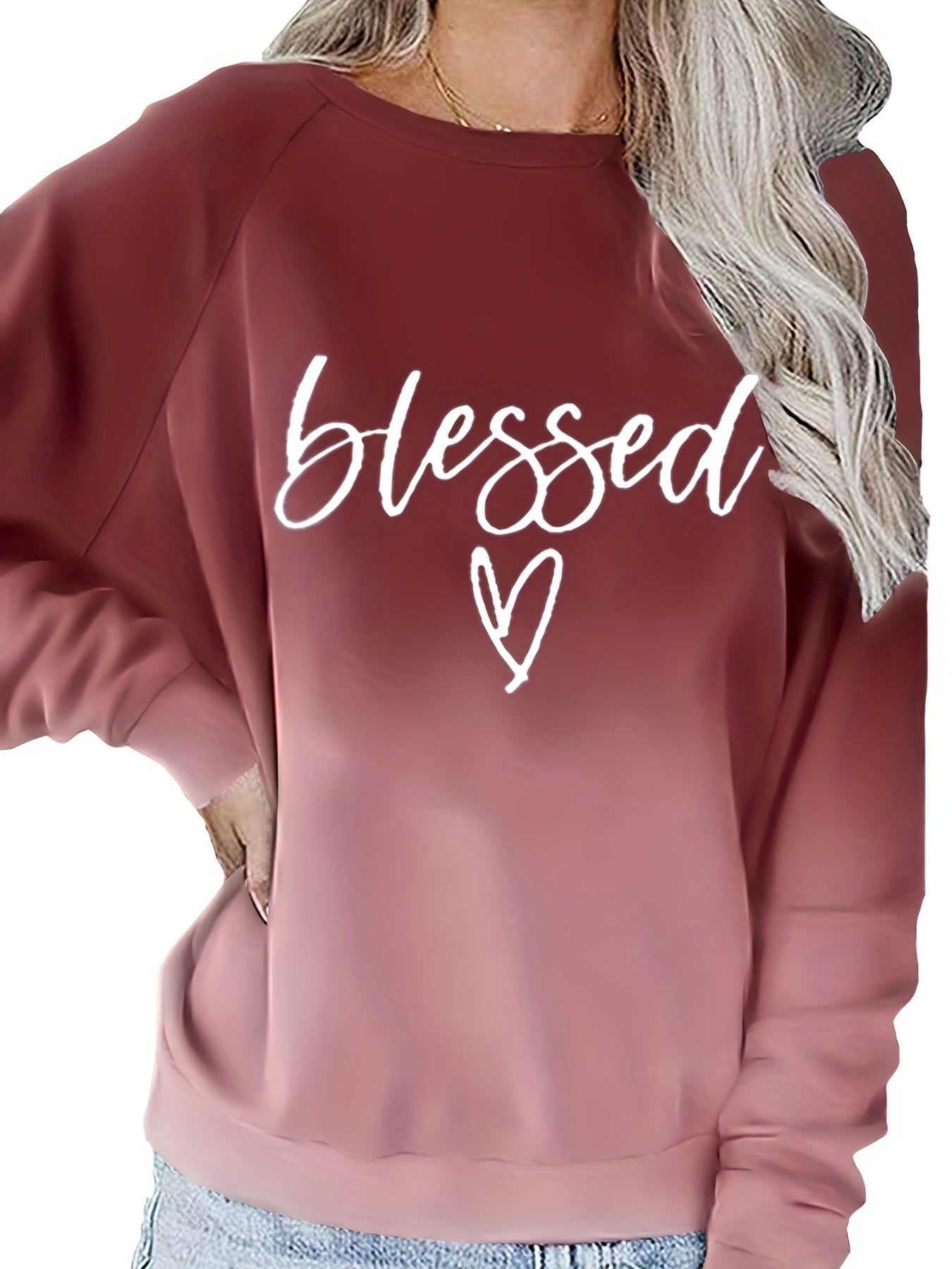 Letter Graphic Tie Dye Sweatshirt Crew Neck Pullover Tops