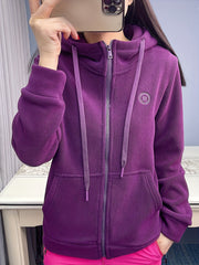 Plush Lined Hooded Jacket with Kangaroo Pocket