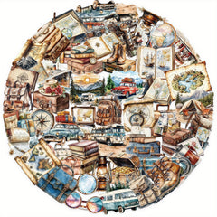 50pcs Vintage Travel Stickers Retro Adventure Designs Self Adhesive Decals