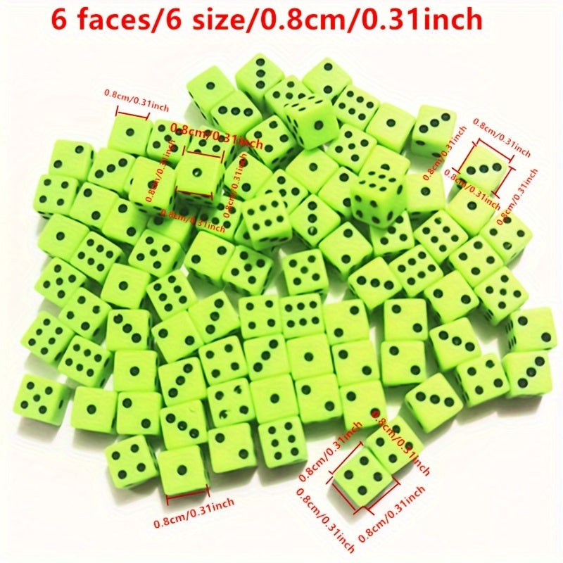 Acrylic Drinking Dice Set for Games & Math Teaching, Mini 8mm Dices, 10/20/50pcs