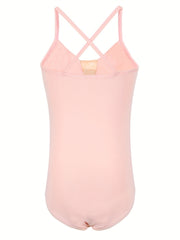 Cross Back V Neck Girls Dance Dress Ballet Gymnastics Leotard