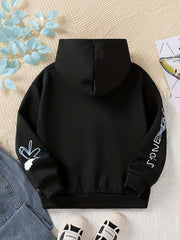 Cartoon Graffiti Print Boys Hooded Sweatshirt for Kids