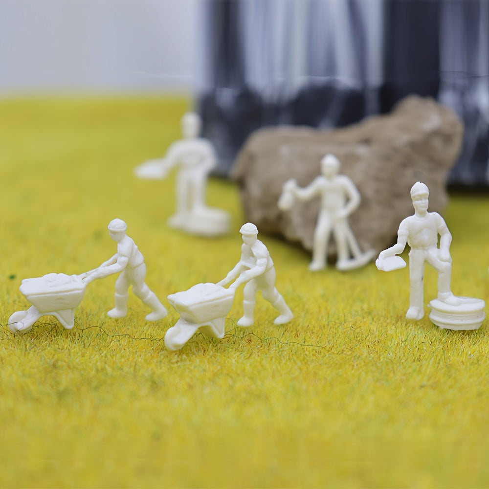 25pcs 1/87 HO Scale Train Workers w/ Tools for Railway Layout Toys