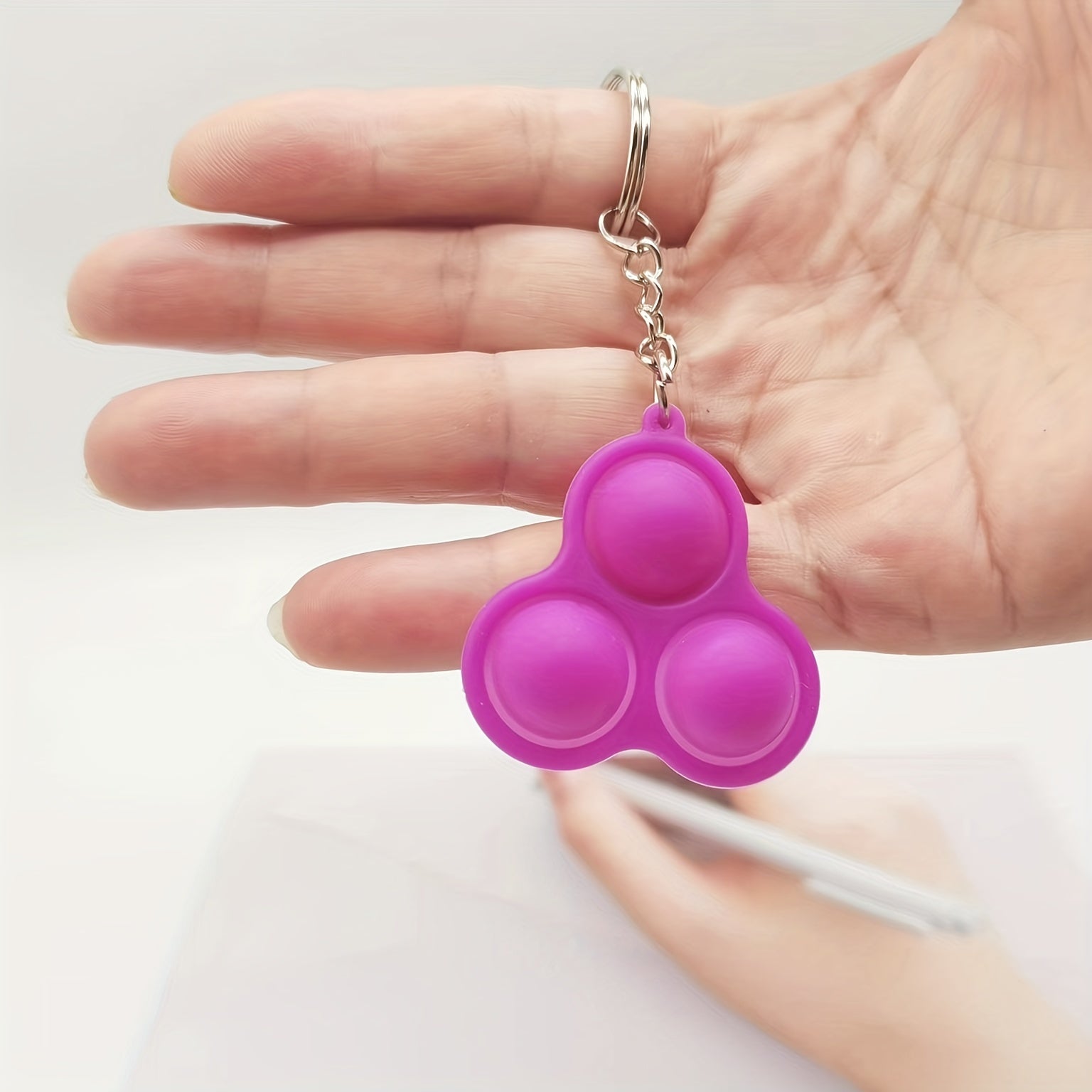 2pcs Fidget Toy Keychain Wallet Purse Silicone Pendant Bag Keyring Accessor