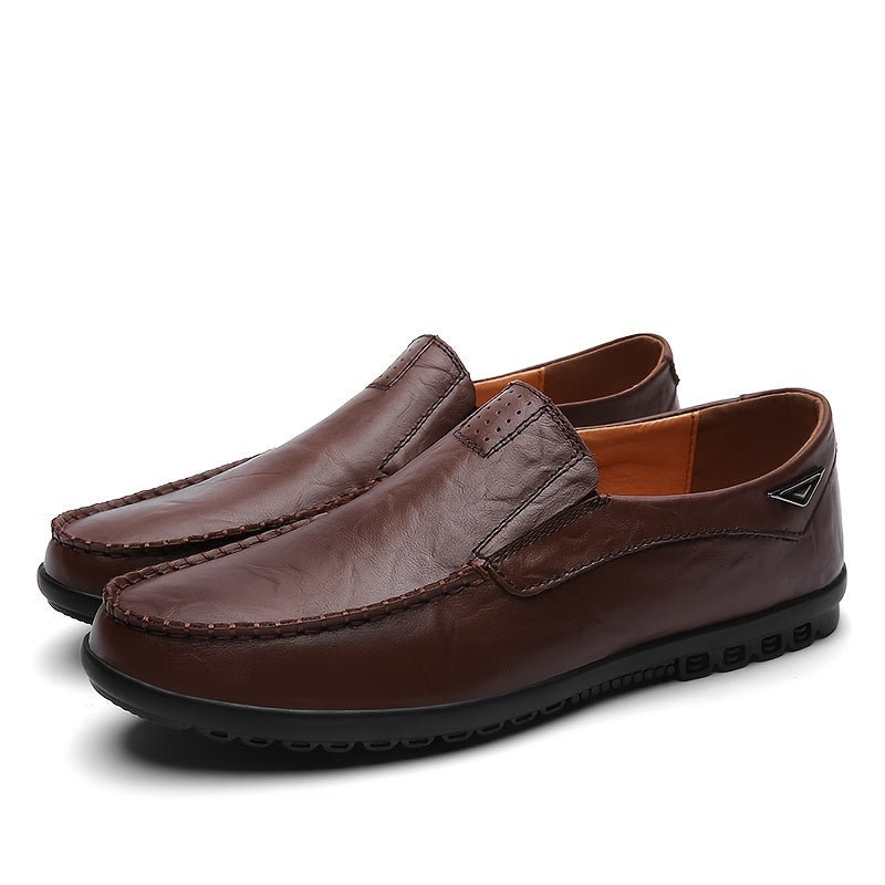 CLOHOO Personalized Leather Loafer Shoes Lightweight Rubber Sole