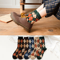 2 Pairs Girls Kids Crew Socks for Autumn Winter