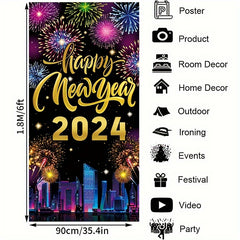 1pc Year Door Banner Party Decoration Supplies Happy Year Party Background