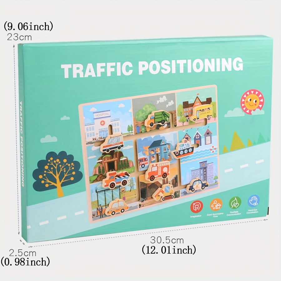 Transportation Board Game for Kids - Wooden Puzzle Tabletop Game