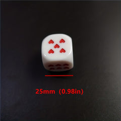 6 Sided Red Heart Acrylic Dice for Bar Parties Home Games