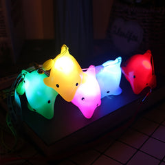 2pcs Dolphin Pendants Night Lights Colorful Light Small Gift Ligation Rope