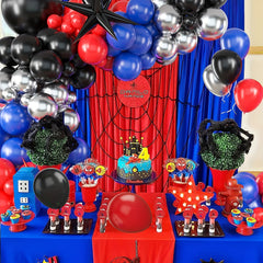 121pcs Red Spider Web Balloon Set Birthday Party Decoration