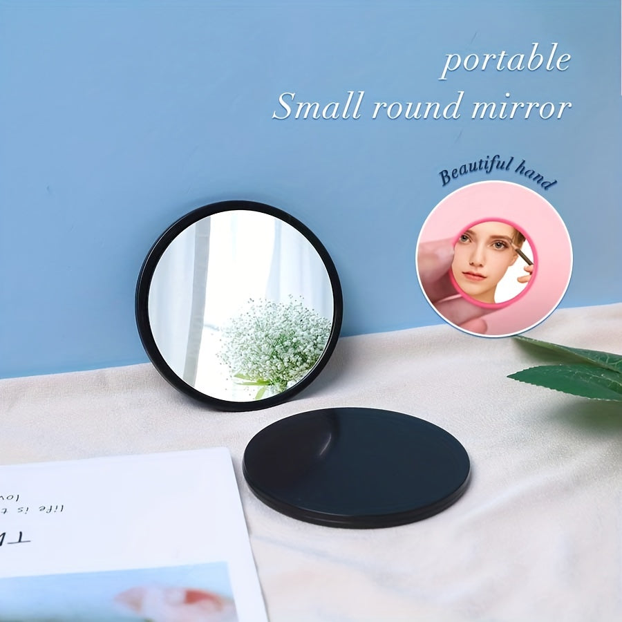Small Round Mirror for Women Girls Touch-up Compact Pocket Mirror