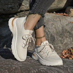 Women's Lace Up Outdoor Running Shoes Light Breathable Sports Shoes
