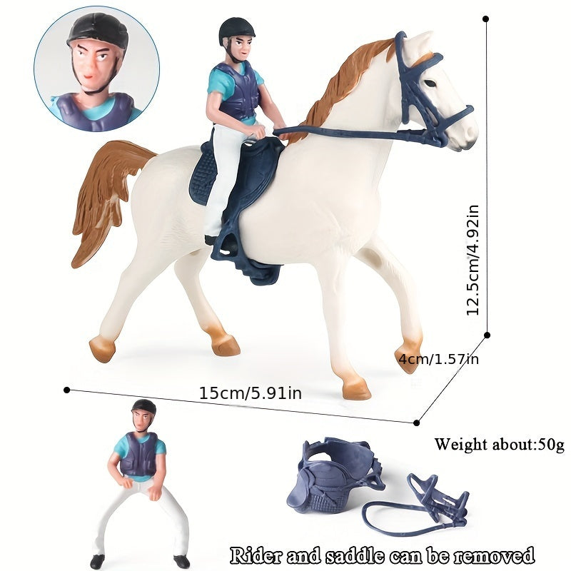 Realistic Horse and Rider Toy Set for Kids Birthday and Christmas