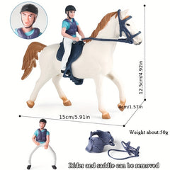 Realistic Horse and Rider Toy Set for Kids Birthday and Christmas