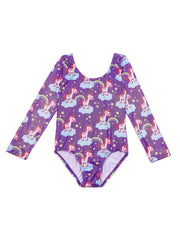 Girl's Polka Dot Gymnastics Suit One Piece Outfit
