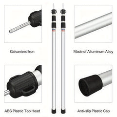 2pcs Telescopic Aluminum Tent Poles 2x230cm
