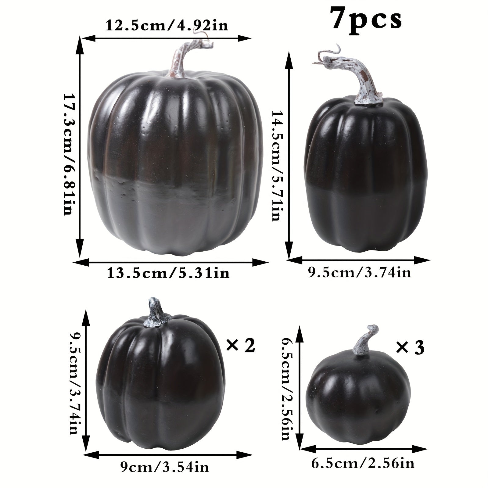 7pcs Thanksgiving Artificial Pumpkin Home Decoration Set