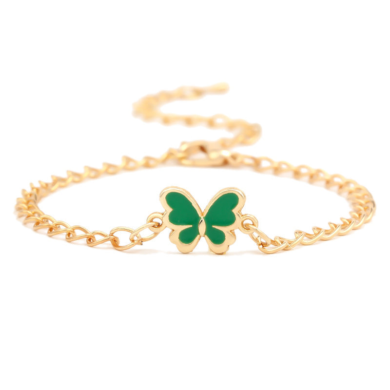 Butterfly Pendant Chain Bracelet Adjustable Minimalist Jewelry for Women