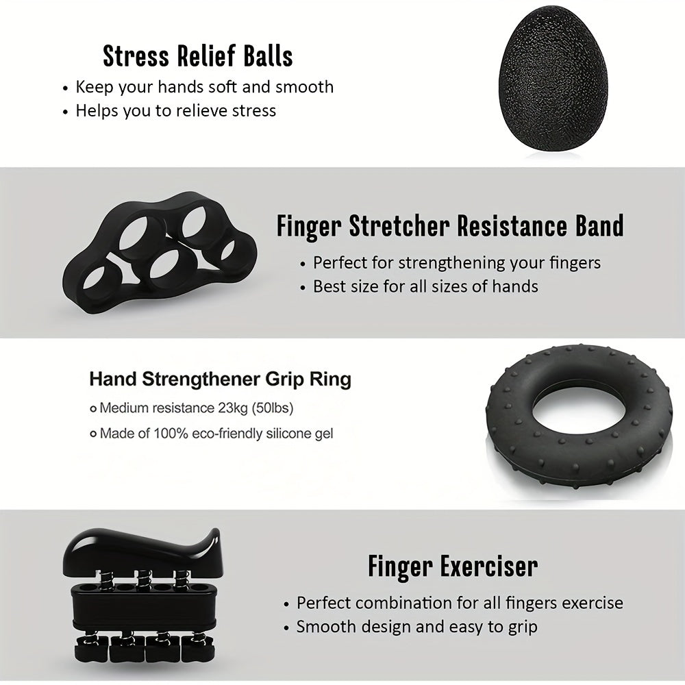 Adjustable Hand Grip Strengthener Kit Finger Exerciser