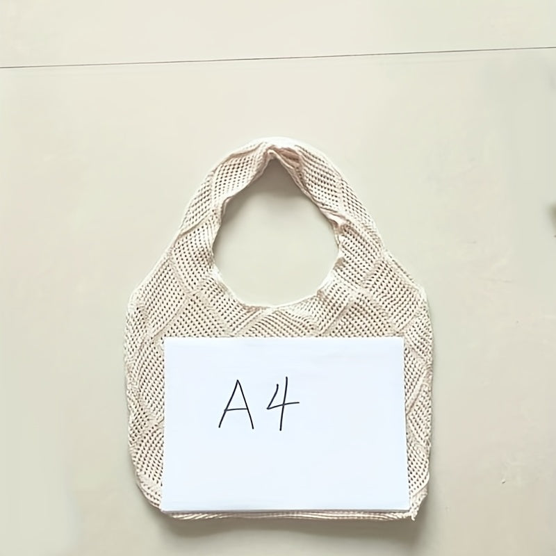 Hollow Out Knitted Handbag Minimalist Tote Bag