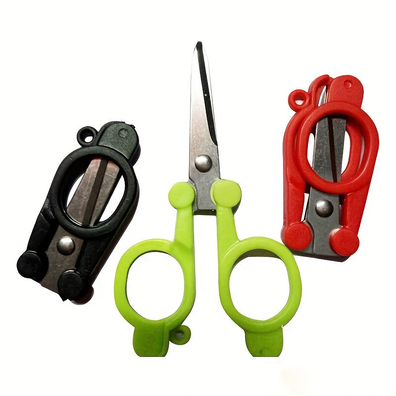 Compact Stainless Steel Folding Scissors for Travel and Outdoor Activities
